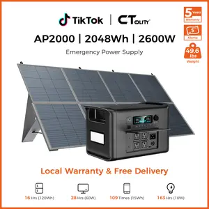 [SpringGlowUp] CTOLITY AP2000 Portable Power Station 2600W / 2048Wh, LiFePO4 Battery Backup,Ultimate Off-Grid Solar Generator Kit for Home with UPS, Heavy Duty Solar Generator for RV, Camping Essentials & Emergency Prep Road Trip Essentials