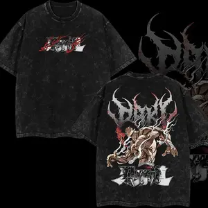 Baki Core Vintage Unisex Oversize Anime Manga Acid Washed Lightweight Cotton T-shirt, Anime Merch, Gift For Anime Fan, Weeaboo