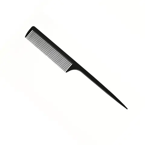 Plastic Unisex Black Pointed-Tail Flat Hair Cutting Comb - 1 Piece Professional Salon Use Accessory for Hair Clippers