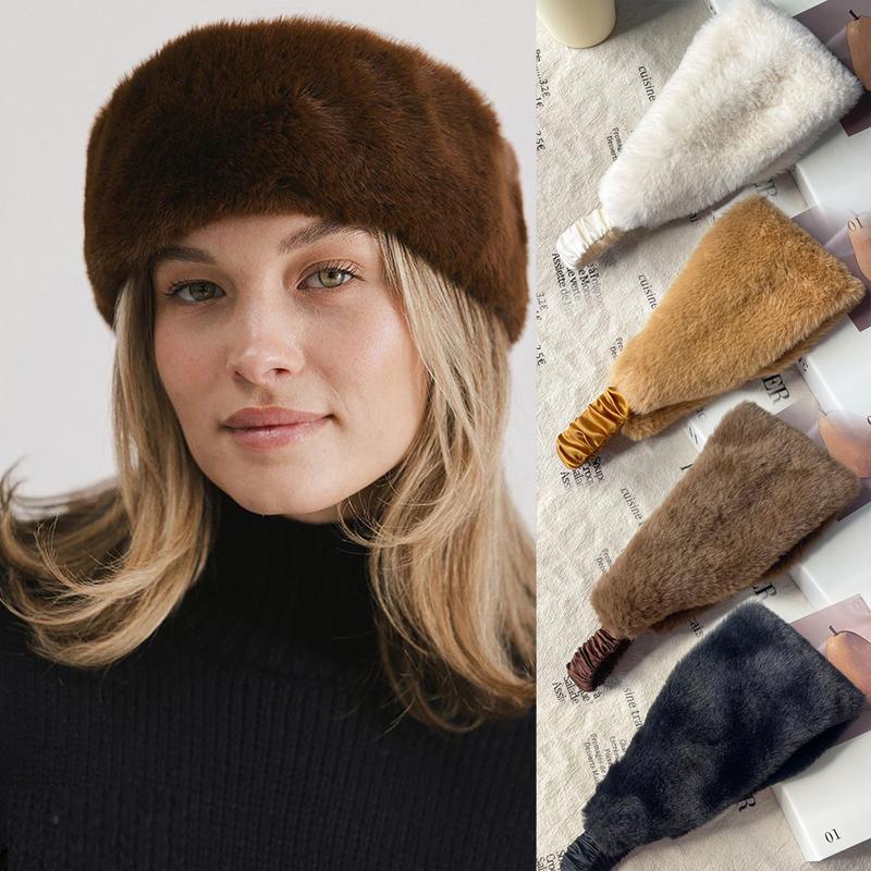 AWAYTR Faux Fur Headbands For Women with Elastic Band Winter Earwarmer Earmuff Hair band for Cold Weather Furry Costume AWAYTR Faux Fur Headbands For Women with Elastic Band Winter Earwarmer Earmuff Hair band for Cold Weather Furry Costume