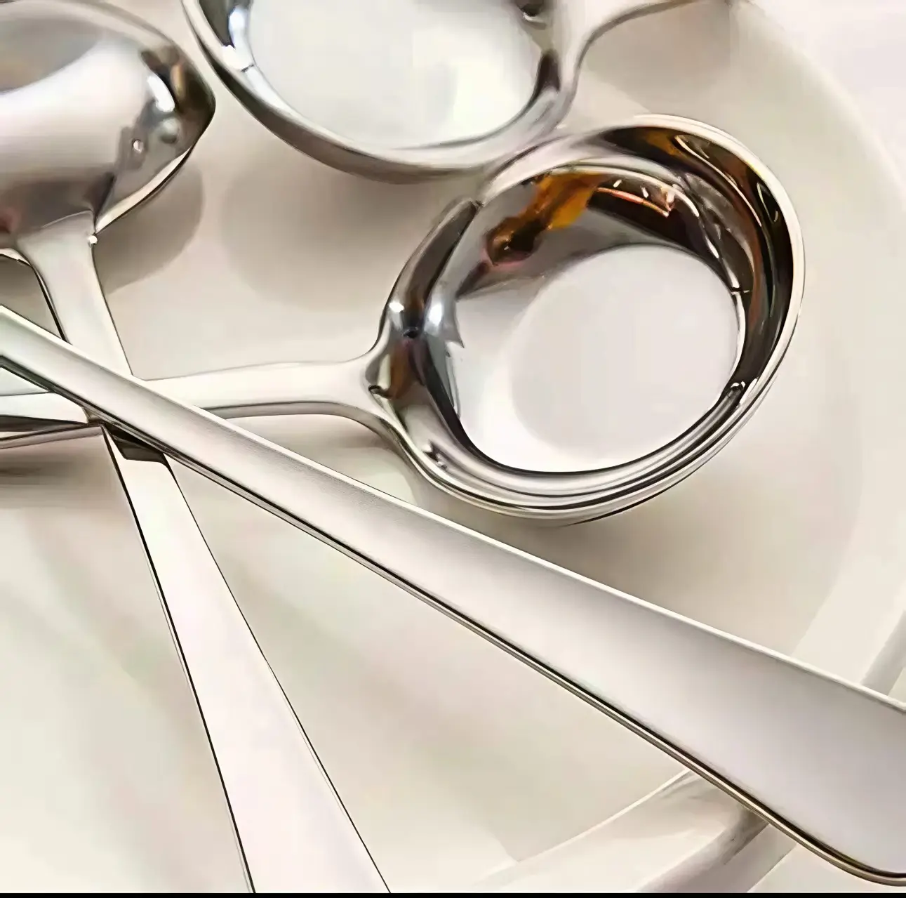 Food-Grade Thickened Stainless Steel Round Spoon, Household Soup Spoon & Dining Spoon