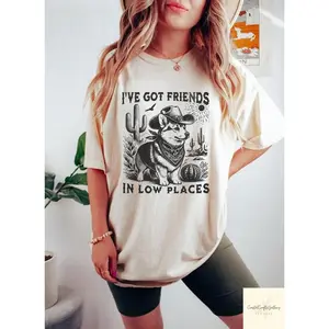 Comfort Colors Funny Corgi Shirt, Gift For Corgi Lover, Retro T-Shirt For Corgi Mom, Dog Shirt, I've Got Friends In Low Places Corgi Dad Tee