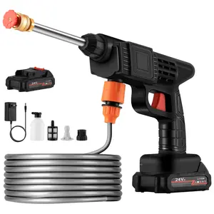 Cordless Pressure Washer with Nozzle, 16.5ft Hose, Bottle, Battery Operated Power Washer for Car, Home Cleaning & Garden Watering