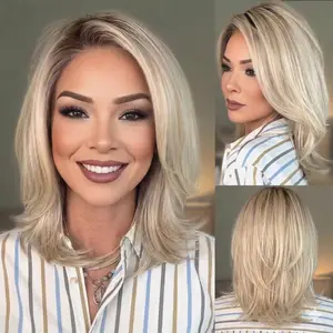 Leona-Wigyy Mono Front Middle Length Glueless Elegant Wigs for White Women