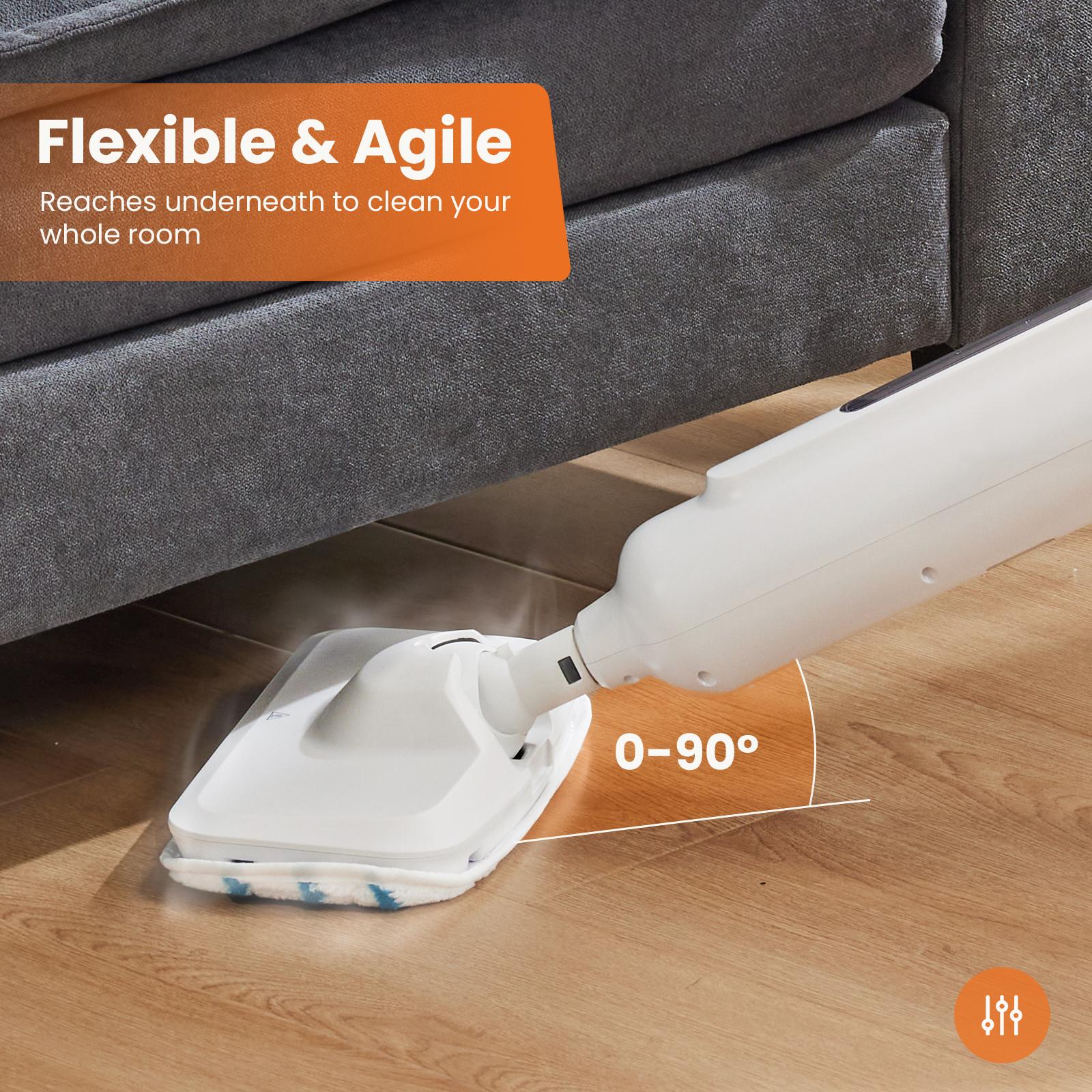 Steam Mop for Floors, 30-Second Heat-Up & 16.4ft Cord, for Hardwood, Tile, Laminate with Washable Pads, 11.2oz Tank