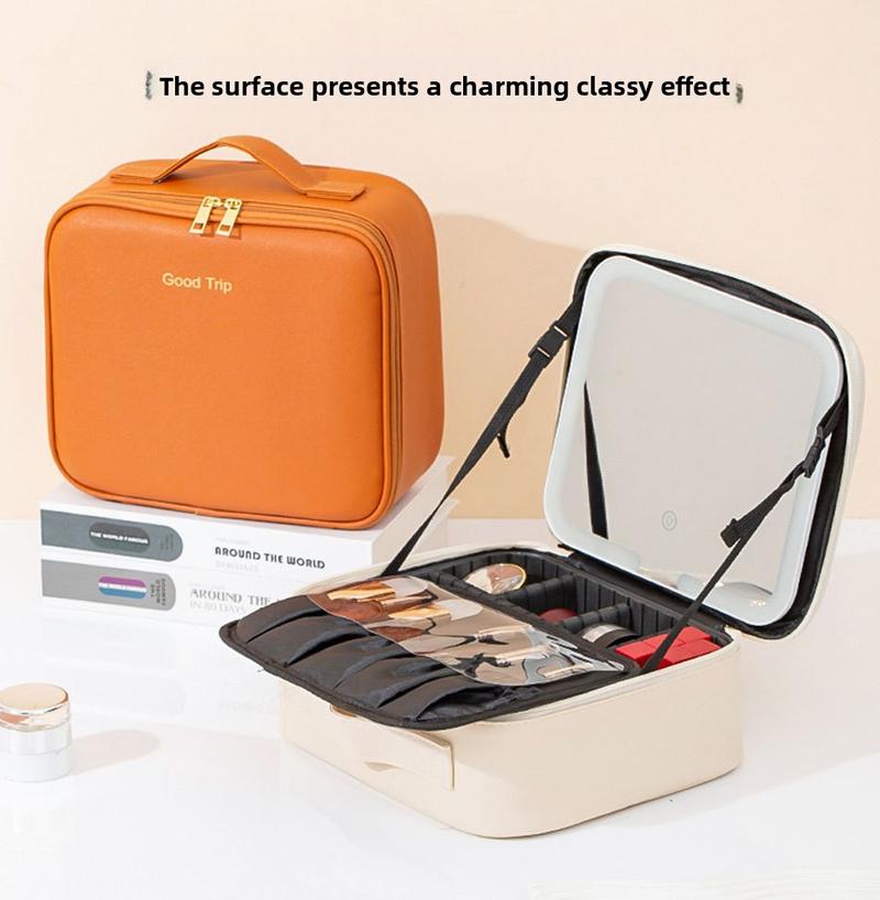2025 Trending LED Makeup Bag with Mirror Large Capacity Portable Stylish Travel Case for Cosmetics