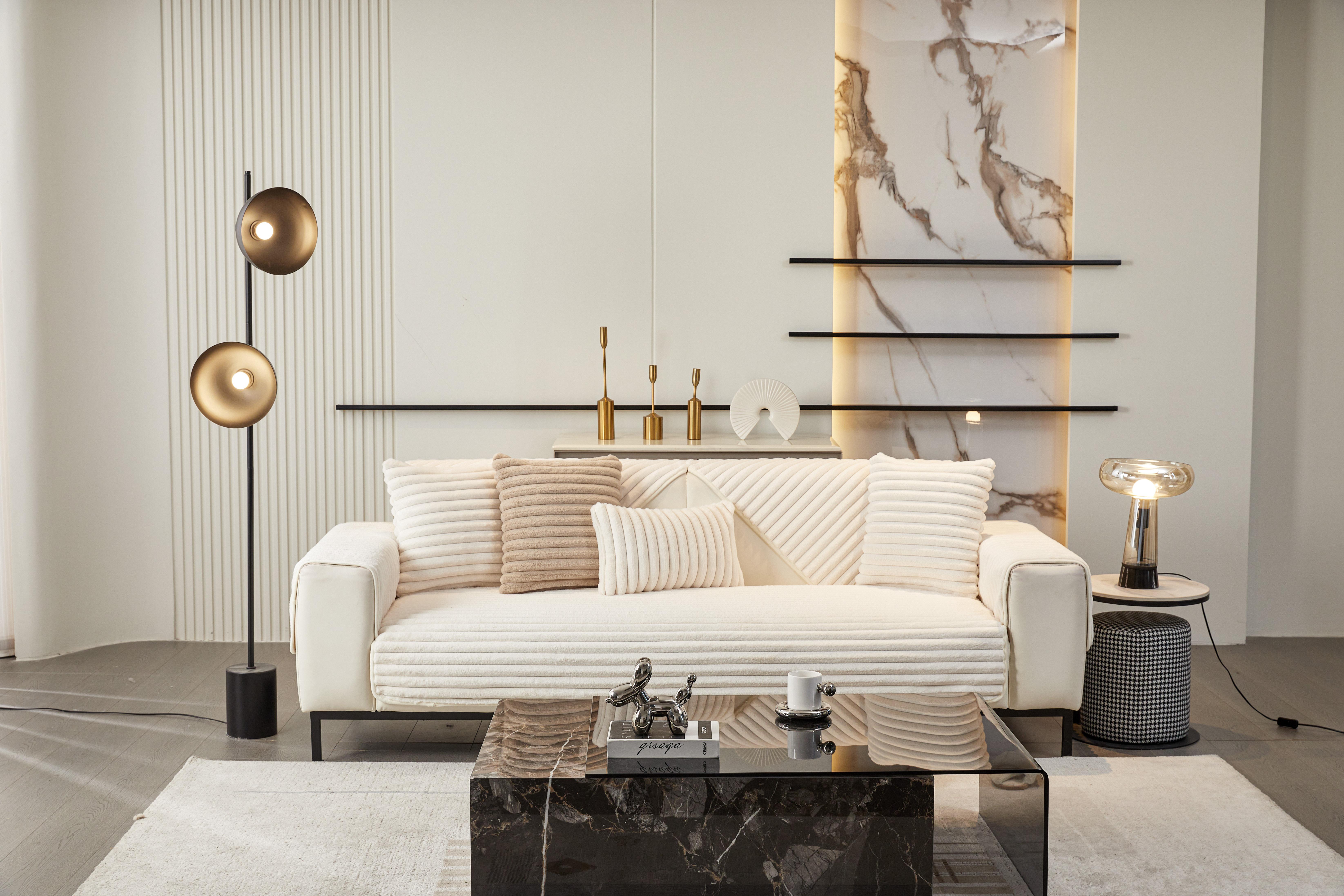 【SlumberHome】Pure Color Sofa Cover, Anti-Slip Sofa Protector, Soft Comfortable Sofa Pillow Case, Decorative Room Accessory for Living Room, Reusable Home Furniture Protection Durable Cushions couch cover for sofa