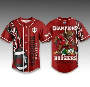 Official Indiana Peach Bowl Champions Jersey 2026 - Personalized Indiana Hoosiers vs Oregon Victory Commemorative Gear - Go Big Red Premium Baseball Style Football Jersey - Limited Edition Fan Apparel #IndianaHoosiers #GoBigRed #Jersey #GamedayOutfit