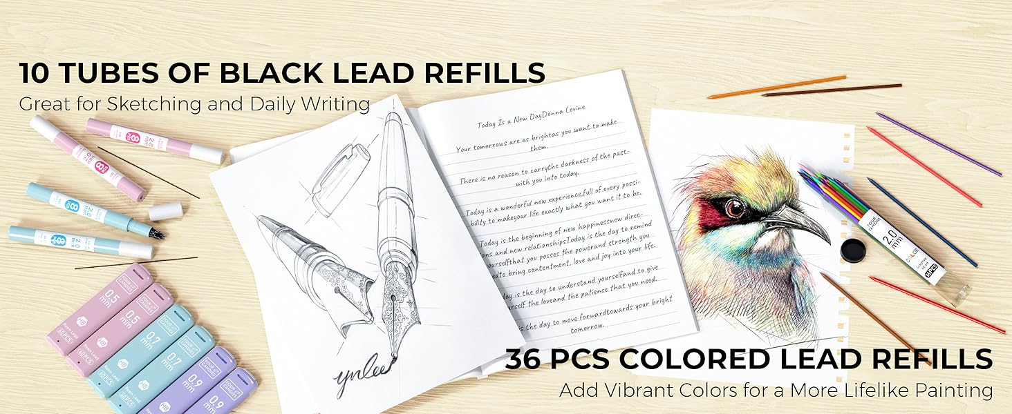 Four Candies 56/58 PCS Aesthetic School Supplies with Large Pencil Case, 6 Colored Ballpoint Pens, 12 Pastel Highlighters, 5 Black Ink Gel Pens, 9 Mechanical Pencils 0.5-2.0mm Student Essentials,girly office supplies,Writing Instruments Stationery Set