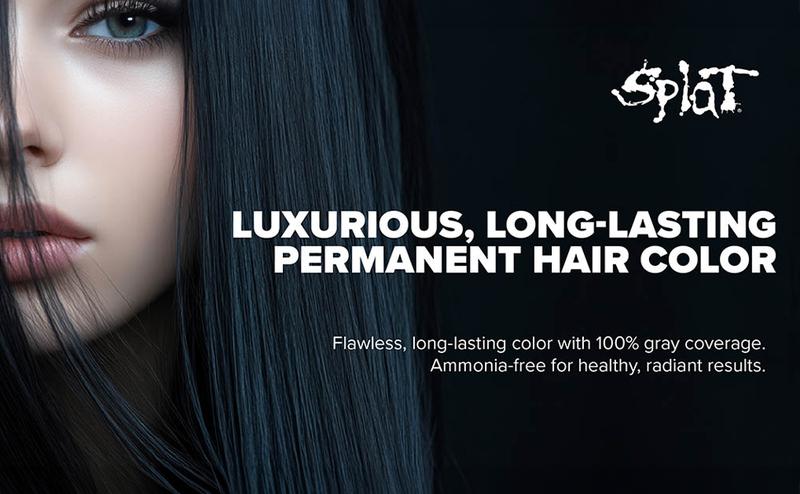 Splat Jet Black Permanent Hair Color - Bold Fade-Resistant Black with Aloe Vera & Soy Protein for Deep Intense Color and Long-Lasting Results