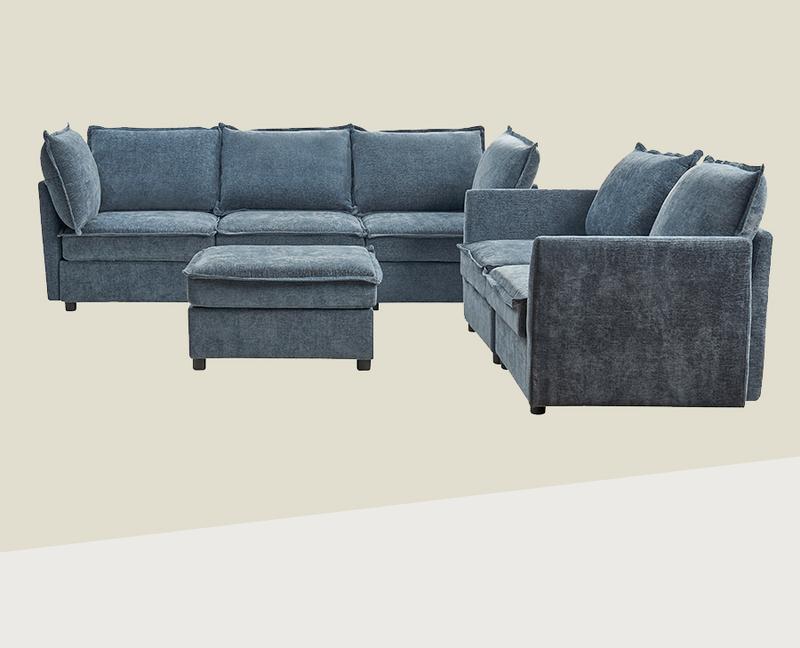 [Multipule Packages] Hulala Victoria Oversized Soft Sectional Sofa with Storage(Optional Seat), 1.5x Extra-wide Seat, Soft Cushion, Concealed Compartments, Modular Design, Easy Assembly Folding Storage, Ottoman Bench sofa, Couch, Lounge