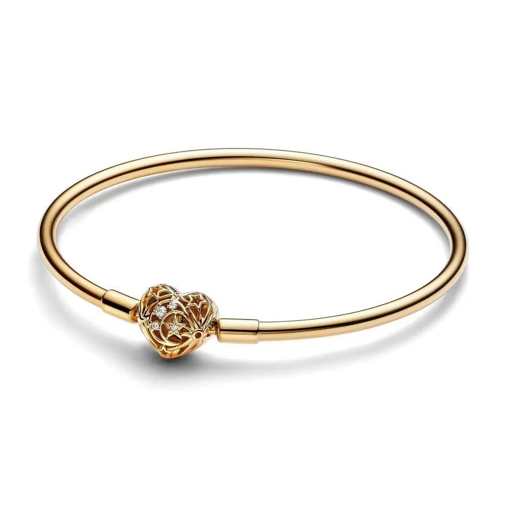 Pandora Moments Celestial Heart Clasp Bangle 563401C01-17
