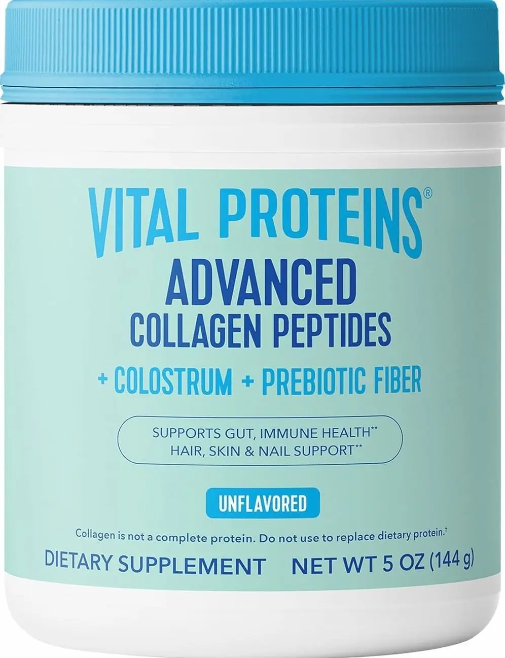 Advanced Collagen + Colostrum + Prebiotic Fiber, 5oz | VERISOL® Collagen Peptides, Supports Gut & Immune Health, Hair Skin & Nails, Colostrum & Prebiotic Fiber, 16 Servings