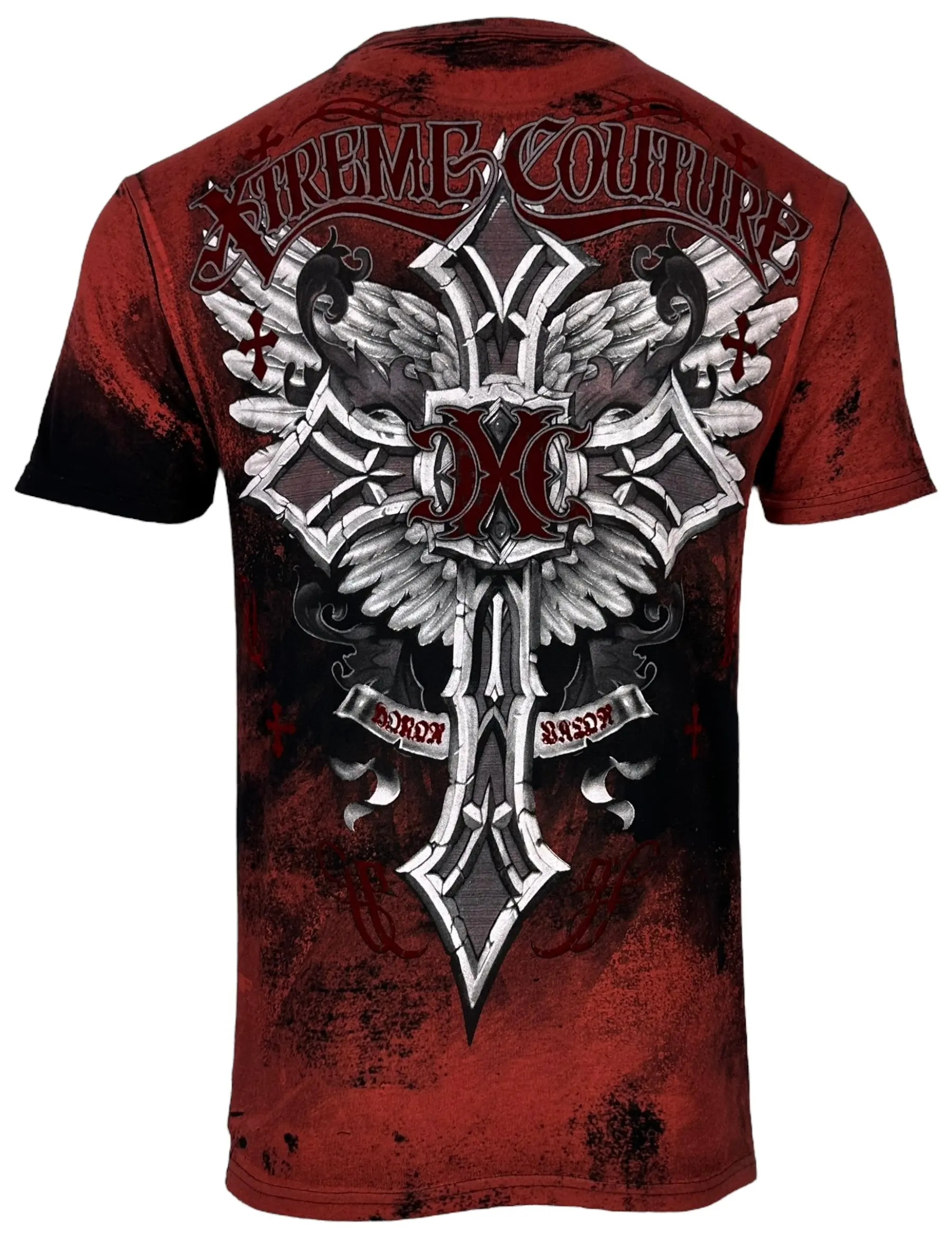 Xtreme Couture by Affliction Men's Crew Neck Short-Sleeve Cotton Brigadier Design Casual T-Shirt, Menswear Top