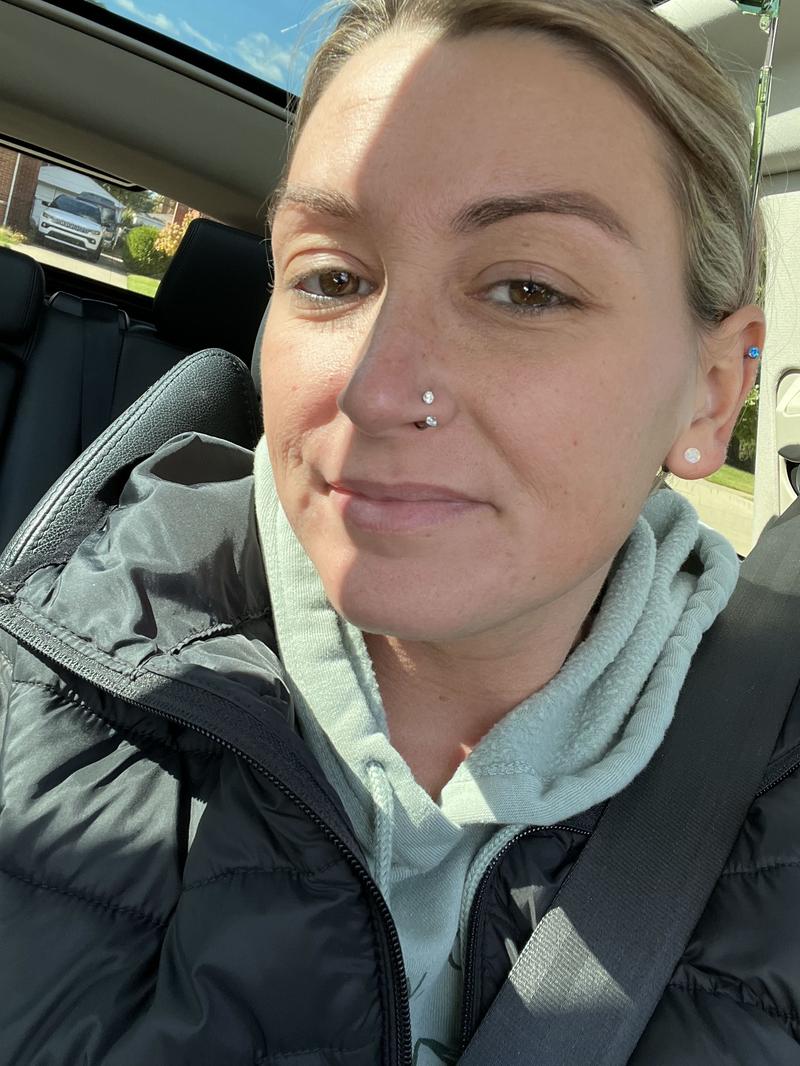 Oufer 20G Horseshoe CZ Nostril Nose Hoop Cartilage Lobe Piercing Ring 316L Stainless Steel Unisex Body Jewelry with Free Ball Crabber