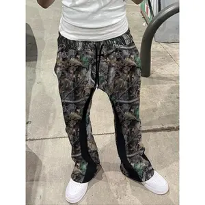 Trendy Digital Print Relaxed Fit Micro Flare Sweatpants for Youth, Stylish Casual Pants for Young Men & Women, Versatile Daily Wear