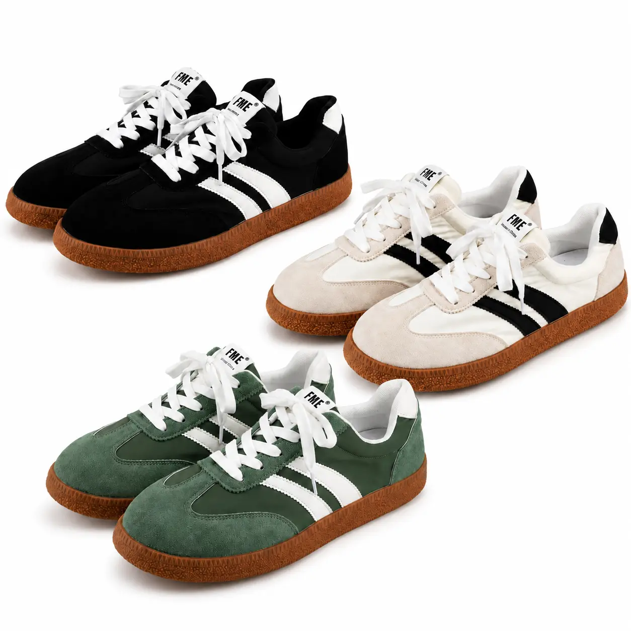 Women's Low-Top Vintage Retro Sneakers - Soft Suede & Leather Ankle Shoes, Lightweight Minimalist Cushioned Casual Walking Footwear