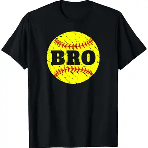 100% Cotton Girls Fastpitch Softball Brother Funny T-Shirt