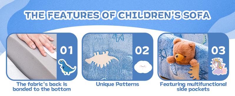 Lamerge Modular Play Couch - Glow in the Dark Play Couch for Kids Cloud Couch, Soft & Comfy, Adjustable Backrest, Suitable for Ages 3+ Years kid foam couch for kids s couch kids couch excellent gift for Christmas and New Year Springtok