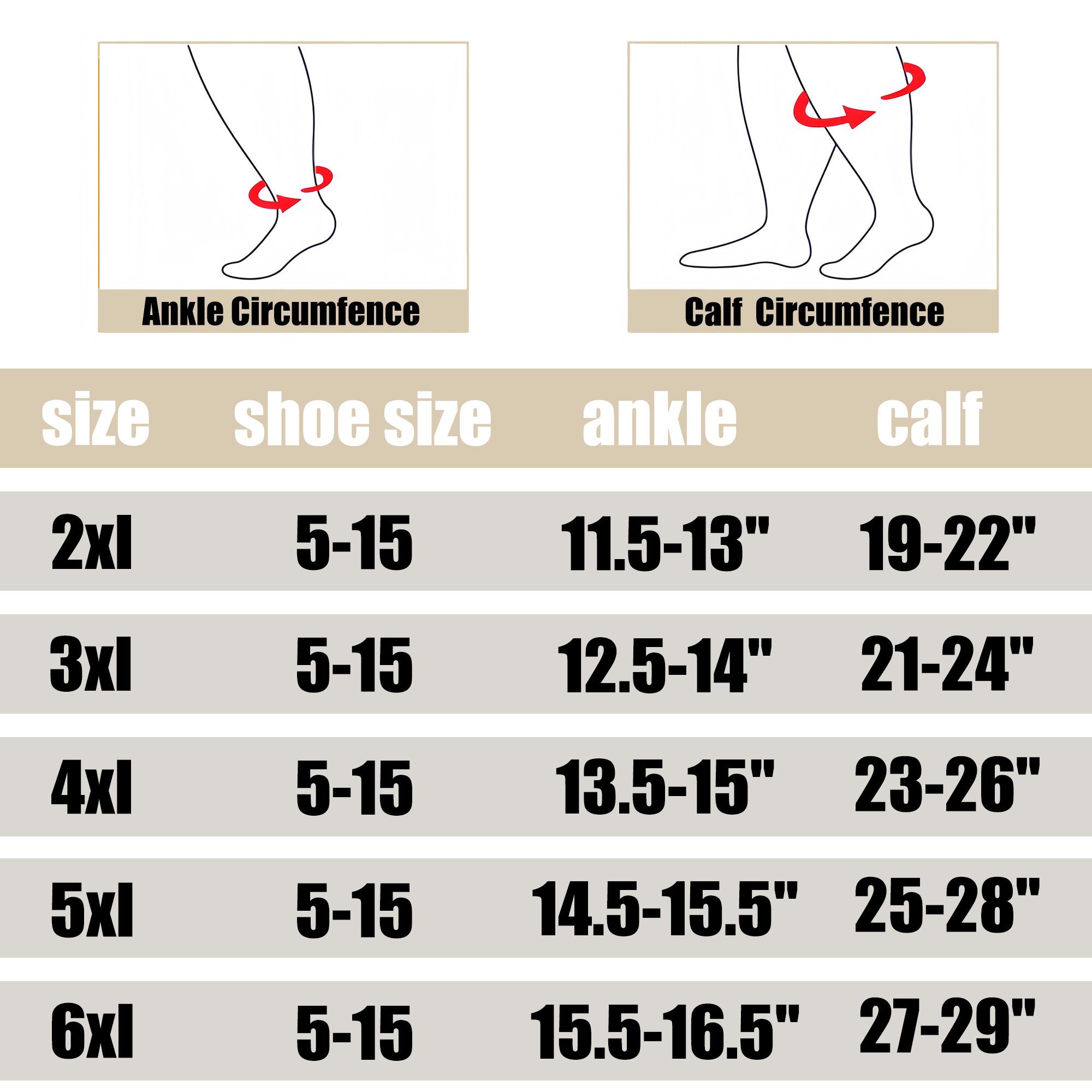 ISUNIE Plus Size Compression Socks for Men and Women-4 pairs Compression Stockings Support for Running,Hiking,Travel ISUNIE Plus Size Compression Socks for Men and Women-4 pairs Compression Stockings Support for Running,Hiking,Travel