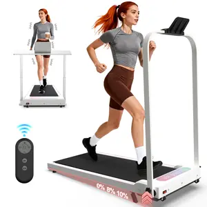 Foldable Treadmill with Handle Bar & Incline, 2 in 1 Upgrade Portable Under Desk Walking Pad and Vibration Pad with Remote Control for Home Office Small Spaces