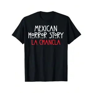 100% Cotton T-Shirt, Funny Mexican La Chancla Survivor Mexican Horror Story T-Shirt Print, Soft And Comfortable, Perfect For Outdoor Work, Excursions, And Laid-Back Moments