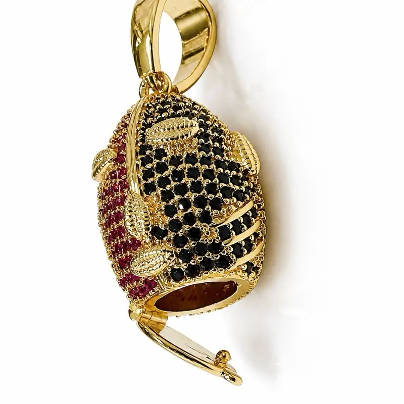 Religious Elegua Orisha Pendant, Collectible Figure with Gold Finish Metal Coating, Unisex Charm for Daily Protection, Opens from Bottom, Collectibles, Casual, Opens Bottom
