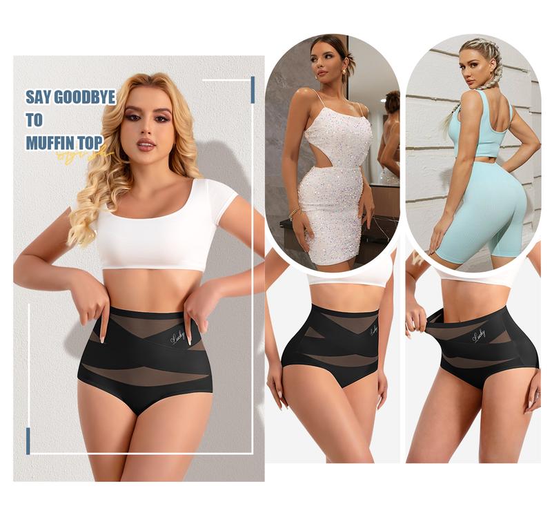 Morelect Women's High-Waist Panties,3/4/5/6/8 Pack Lucky Letter Logo,Cross-Mesh Panel Underwear,Ultra Soft Comfort Fit Briefs - Womenswear Morelect Women's High-Waist Panties,3/4/5/6/8 Pack Lucky Letter Logo,Cross-Mesh Panel Underwear,Ultra Soft Comfort Fit Briefs - Womenswear