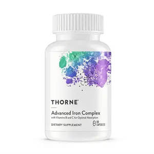 THORNE Advanced Iron Complex Ferrasorb Iron Supplement for women, Complete Blood Support with Bisglycinate, Folate, B and C Vitamins for Optimal Absorption, Chelated Iron Gluten Dairy Soy-Free