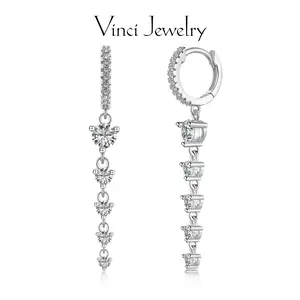 925 Sterling Silver Tassel Earrings Sparkling Cubic Zirconia Delicate Feminine Earrings Hypoallergeninc Ear Jewelry Gift for Women