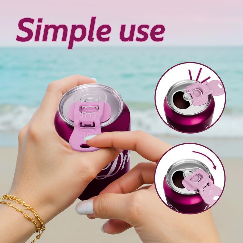 Complete Cover Easy Tab Opener New and Improved 6PK Beverage Barricade 2.0. Applicable to 202 Can, Colorful Drink Can Protector Cap for Soda, Beer, Coke Shields From Bugs, Bees, Dust at the Party, BBQ, Beach