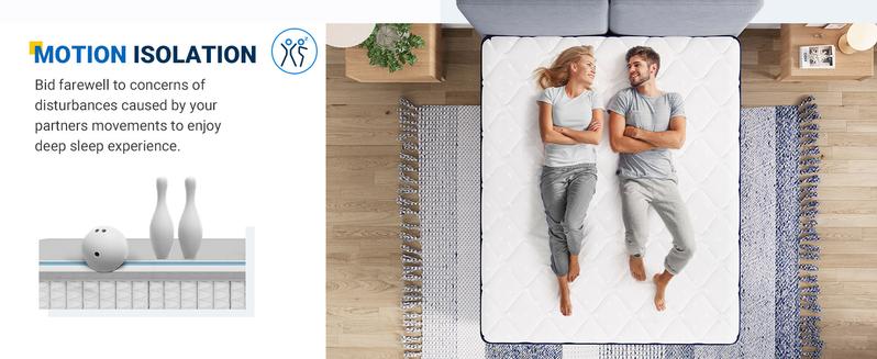 Avenco Mattress, 10\12\14 Inch King Mattresses in a Box, Hybrid Twin/Full/Queen/King Size Mattresses with Comfort Foam and Pocket Coils for Pressure Relief & Motion Isolation