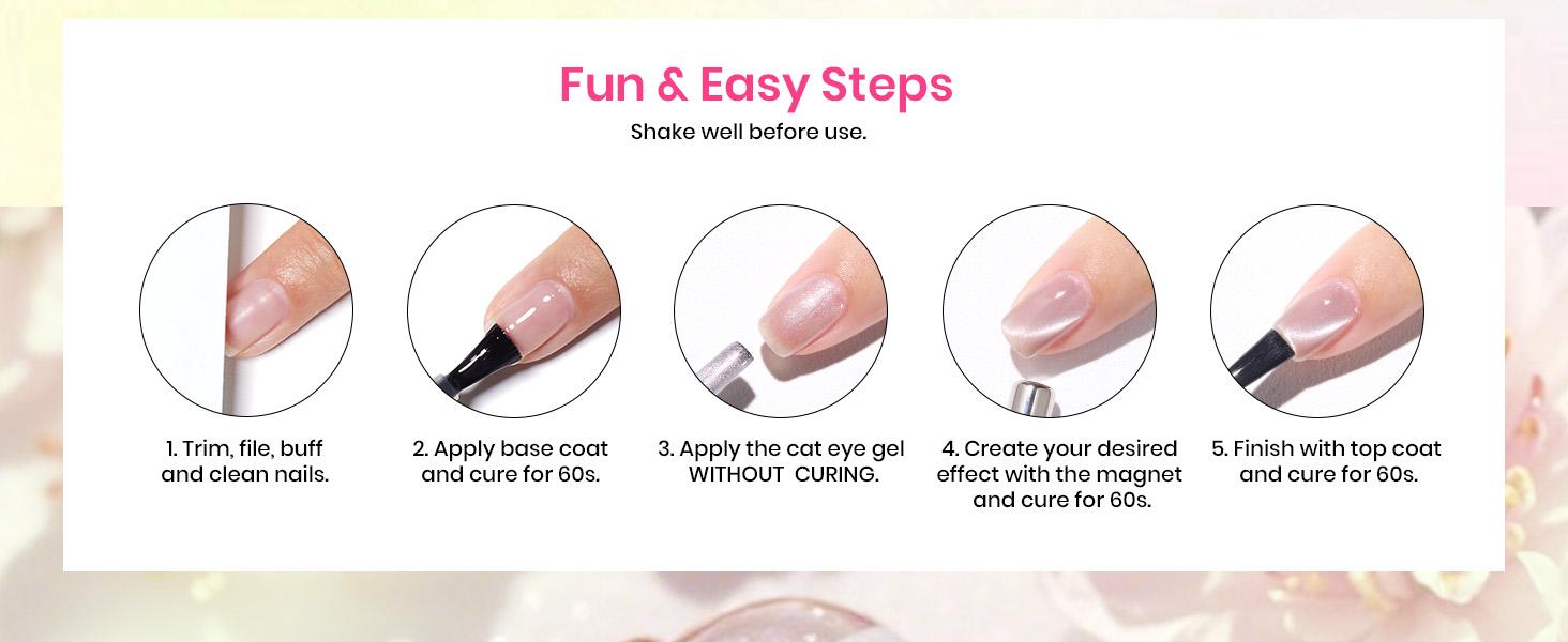 Beetles Cat Eye Gel Nail Polish Set, Shimmer Glitter Gel Polish Set Soak Off LED UV Curing Requires Silver Pink Blue Orange Green Purple Velvet Gel with Magnet Gift for Women Manicure Glossy  #TikTokShopBacktoSchool