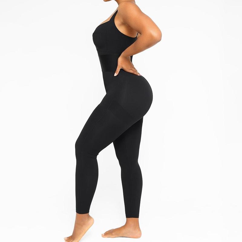 Shapellx AirSlim ElasticFuse Zipper Shaping Jumpsuit Waist band Tummy bridle Workout Outfit Womenswear Shapewear Bodysuit One-piece Yoga Suit Stylish Activewear