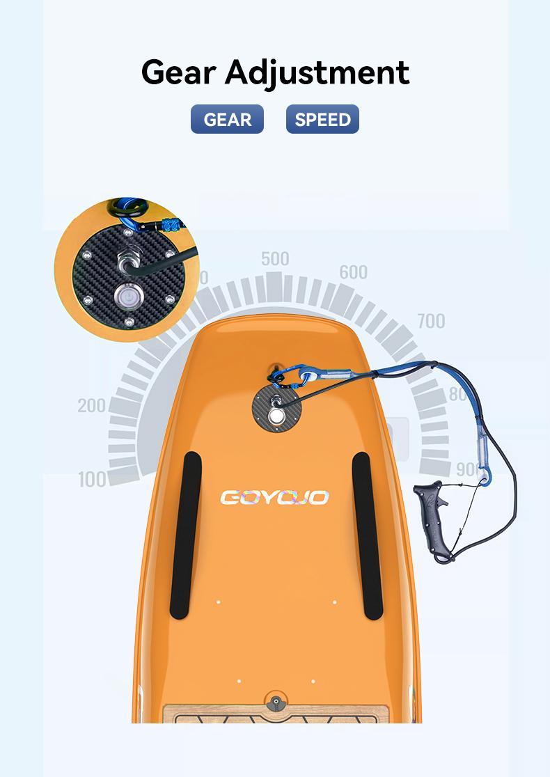 GOYOJO Pro Electric Surfboard Black 15kW Motor 75Ah Battery 45km/h High Speed Jetboard for Casual & Competitive Surfing