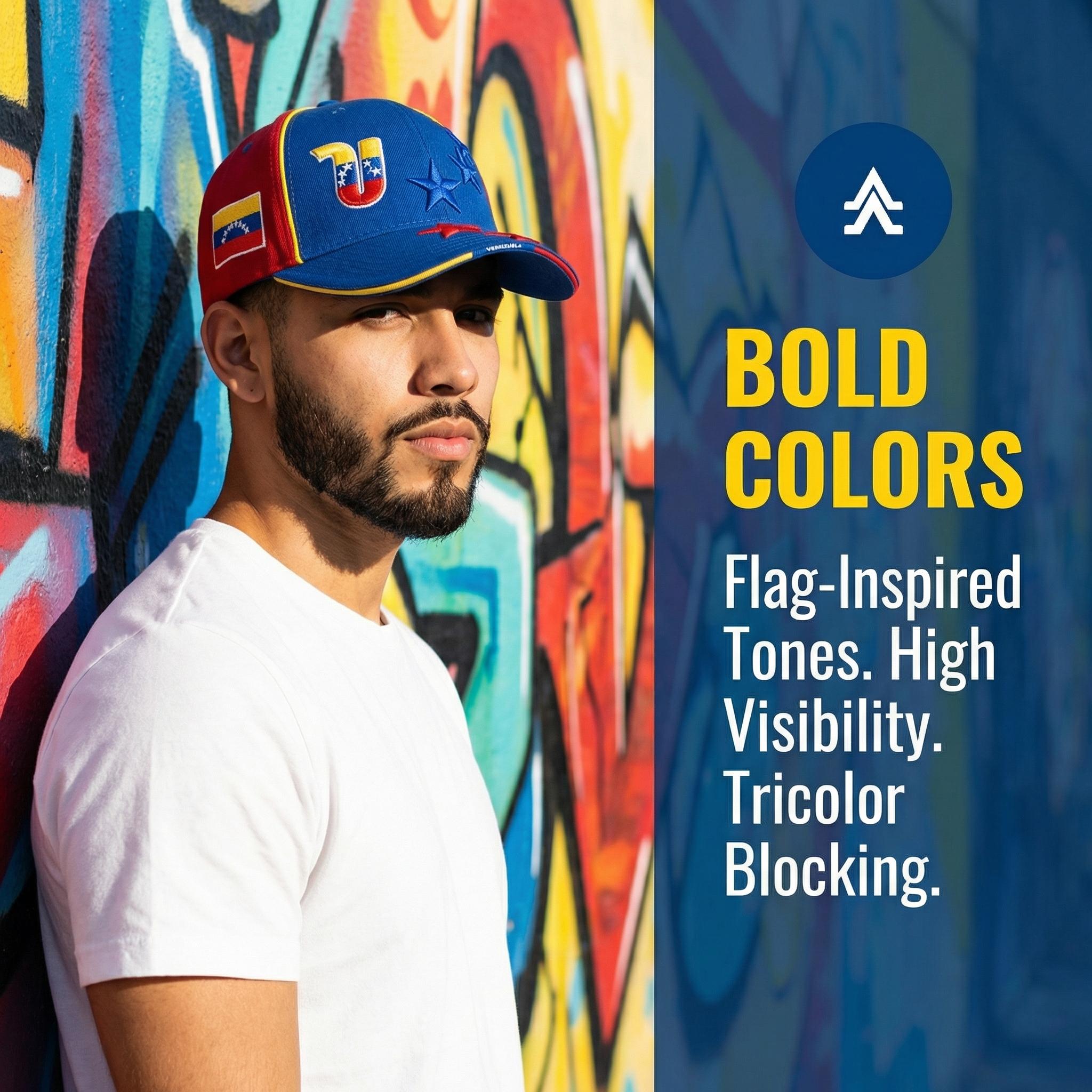 3D Embroidered Venezuelan Flag Baseball Cap| Adjustable Strap| Street Fashion Hat