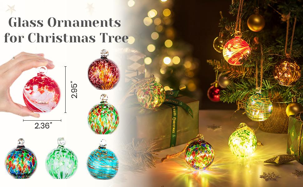 Set of 6 Hand Blown Glass LED Christmas Ornaments Hanging Gazing Ball Witches Ball Christmas Decor for Garden Patio Window Xmas Tree Greenery Addition Set of 6 Hand Blown Glass LED Christmas Ornaments Hanging Gazing Ball Witches Ball Christmas Decor for Garden Patio Window Xmas Tree Greenery Addition