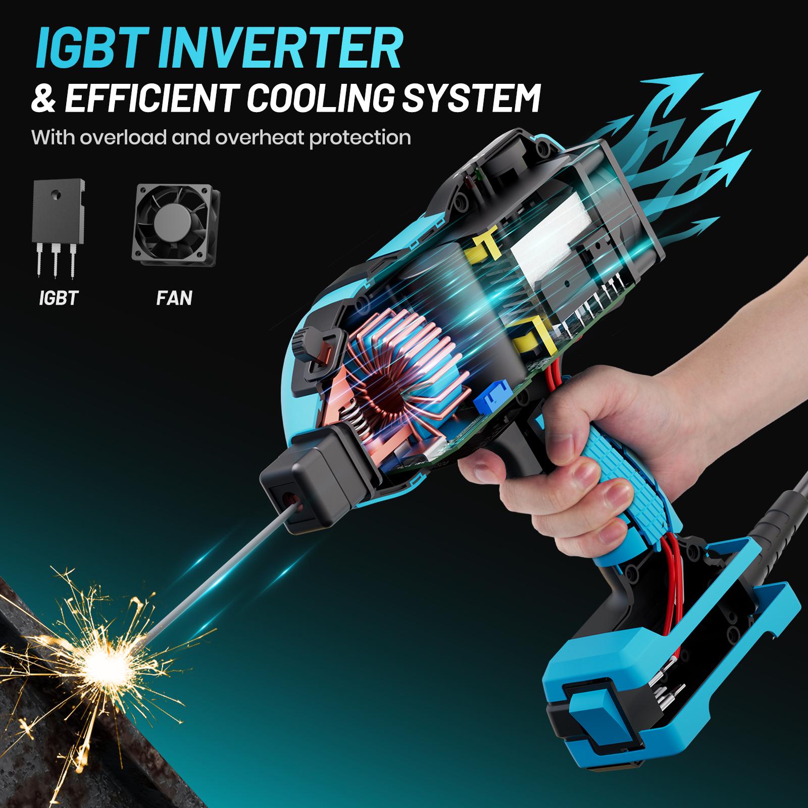 SEESII Handheld Welder 110V 120A Portable ARC Welding Machine with True Color Auto Darkening Goggles & Chipping Hammer for 3/64"-1/8" Rods Smart IGBT Inverter Technology 20-120 Amp Output Outdoorfun