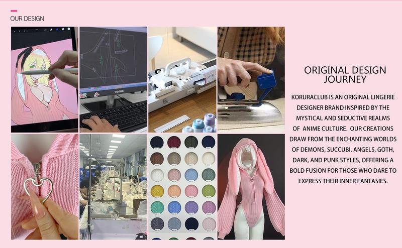 KORURACLUB Cute Knitted Bunny Suit with Fuzzy Rabbit Ears Anime Cosplay Costume Underwear for Women Plus Size Lingerie Fancy Nancy Outfits for Jumpsuit Black Clothes Womenswear Everyday Soft Fabric Love Matching Streetwear Style 2026 Hottest Picks