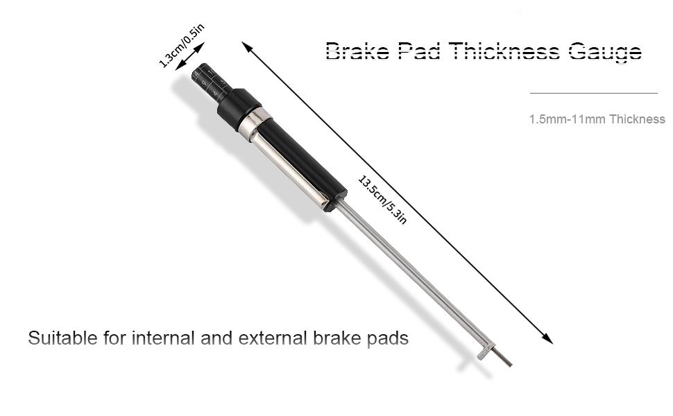 Car Brake Pad Thickness Gauge Measure Tool with Scale for Brake Shoe Gauge Auto Brake Pad 1.5mm-11mm Thickness Base Plate Brake Pad Tester Brake Pad Detection Pen Scale
