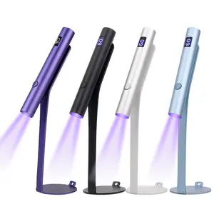 Mini Portable UV LED Nail Lamp with 360° Rotating Magnetic Stand, Handheld Fast Drying Nail Dryer, Rechargeable Aluminum Alloy Nail Light for Gel Nails, Home & Salon Use