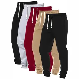 5-Pack Men'S Solid Color Sweatpants,Polyester Knit Fabric,Regular Fit,Drawstring Waist,Casual Athletic Joggers with Pockets,Slight Stretch,Gift