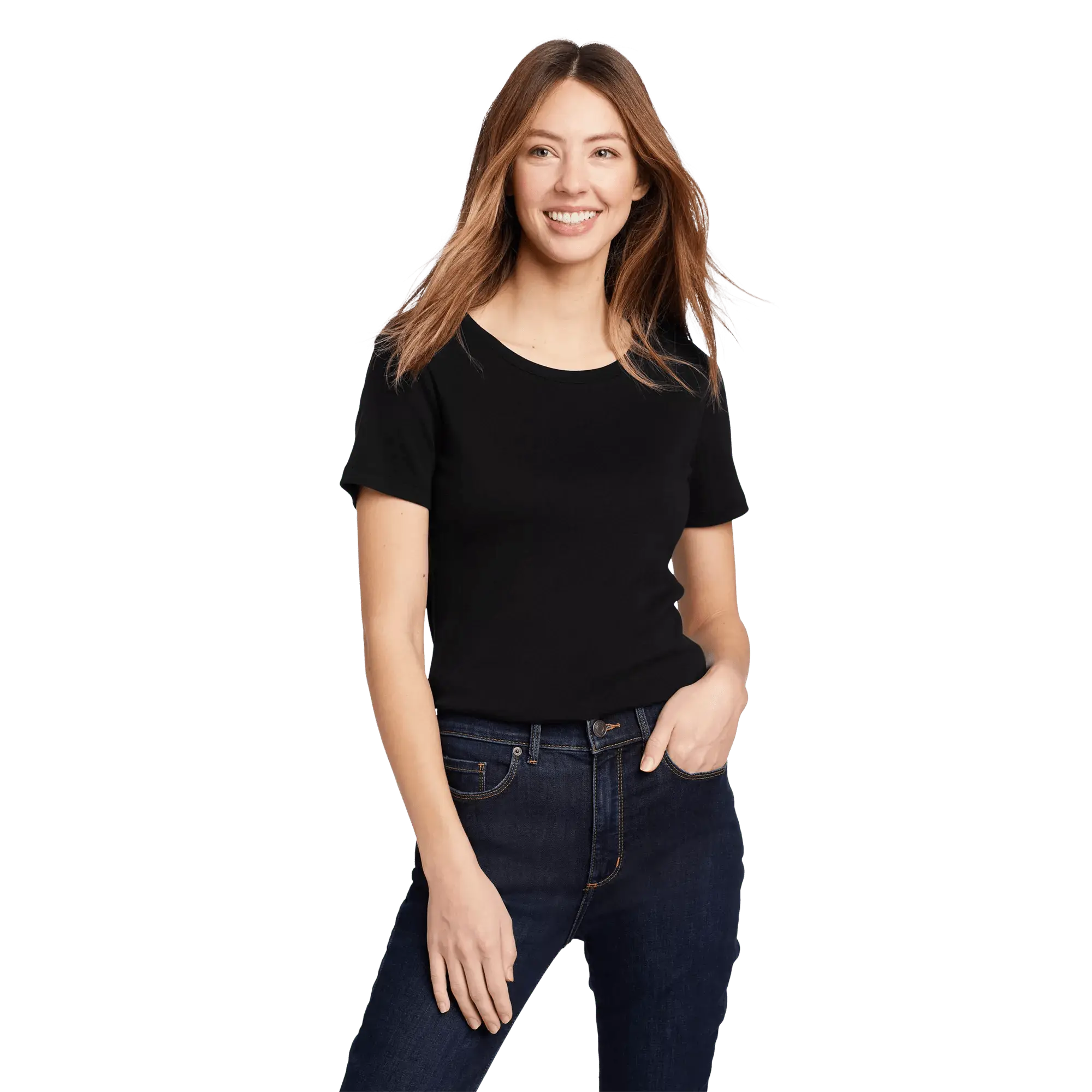 Eddie Bauer Women's Fav Short-Sleeve Crew T-Shirt Ultra-Soft Anti-Pilling Slim Fit Casual