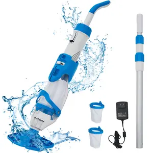 Garvee Upgraded Powerful Battery-powered Pool & Sewage Suction – 1110GPH Suction, Handheld Design – LED Light, Telescopic Pole, Dual Filter Bags – Long Runtime – For Pools, Ponds, Spas, Debris Removal