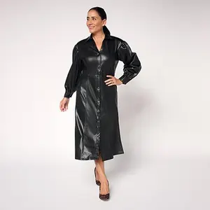 C. Wonder C Wonder Faux Leather Shirtdress