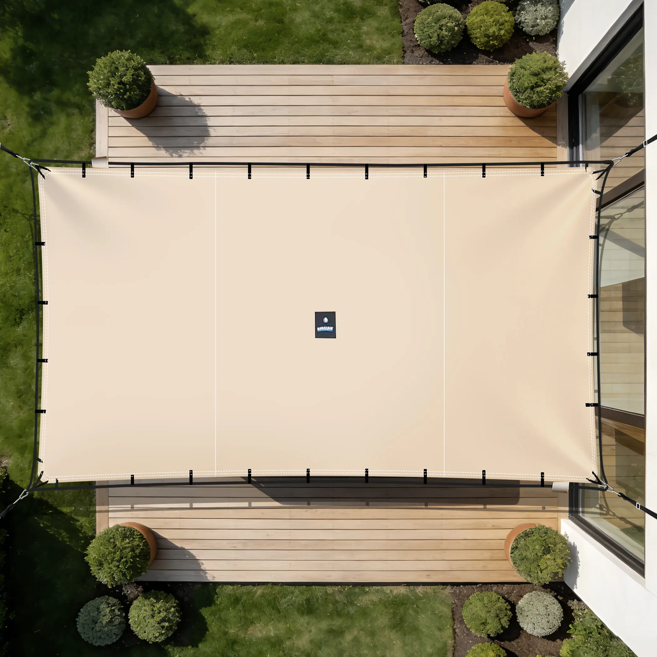SIHAIAN Sun Shade Sail Waterproof Rectangle Double-Rope Shade Sail 500D Heavy Duty UV Block Sunshade Canopy for Backyards, Patios, Gardens, Outdoor Activities and Facility