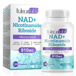 Hatmanlabs NAD+ Nicotinamide Riboside + Resveratrol 910mg - Cellular Health & Anti-Aging Supplement with Quercetin for NAD+ Levels, Healthy Aging & Cellular Energy*, Non-GMO, 120 Veggie Capsules