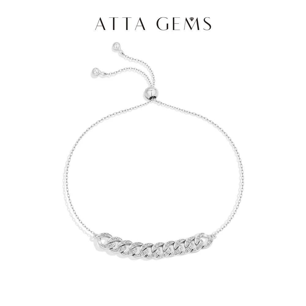 ATTAGEMS Adjustable Design Classic D VVS1 Color Lab-Created Moissanite Bracelet for Women Men Unisex 925 Sterling Silver Bracelet Daily Wear Party Holiday Jewelry Gift B073, Bracelets, Unisex Appeal summerwins