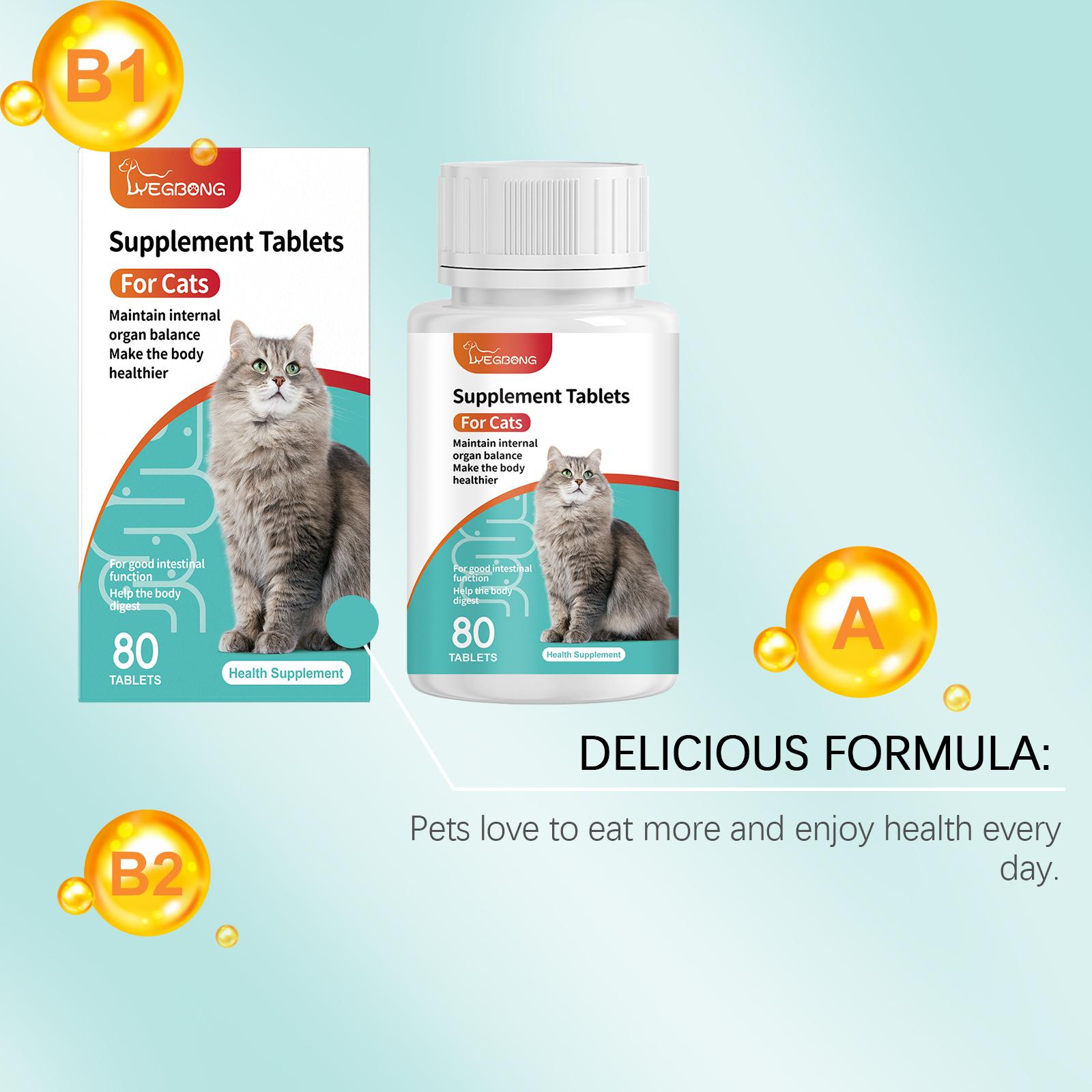 Cat Cat Probiotic Tablets - Improves intestinal health, balances digestion and absorption, and provides nutritional supplements for pets.litter pellets, spray, litter tray, litter box, removal