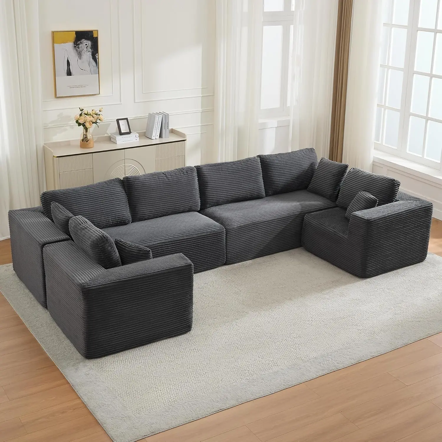 Grey-4 Seater - U Shape